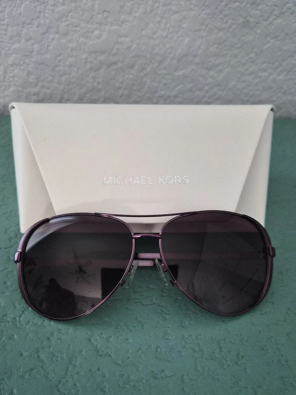 Michael Kors Plum Purple Aviator Sunglasses 70s Boho Jet Set